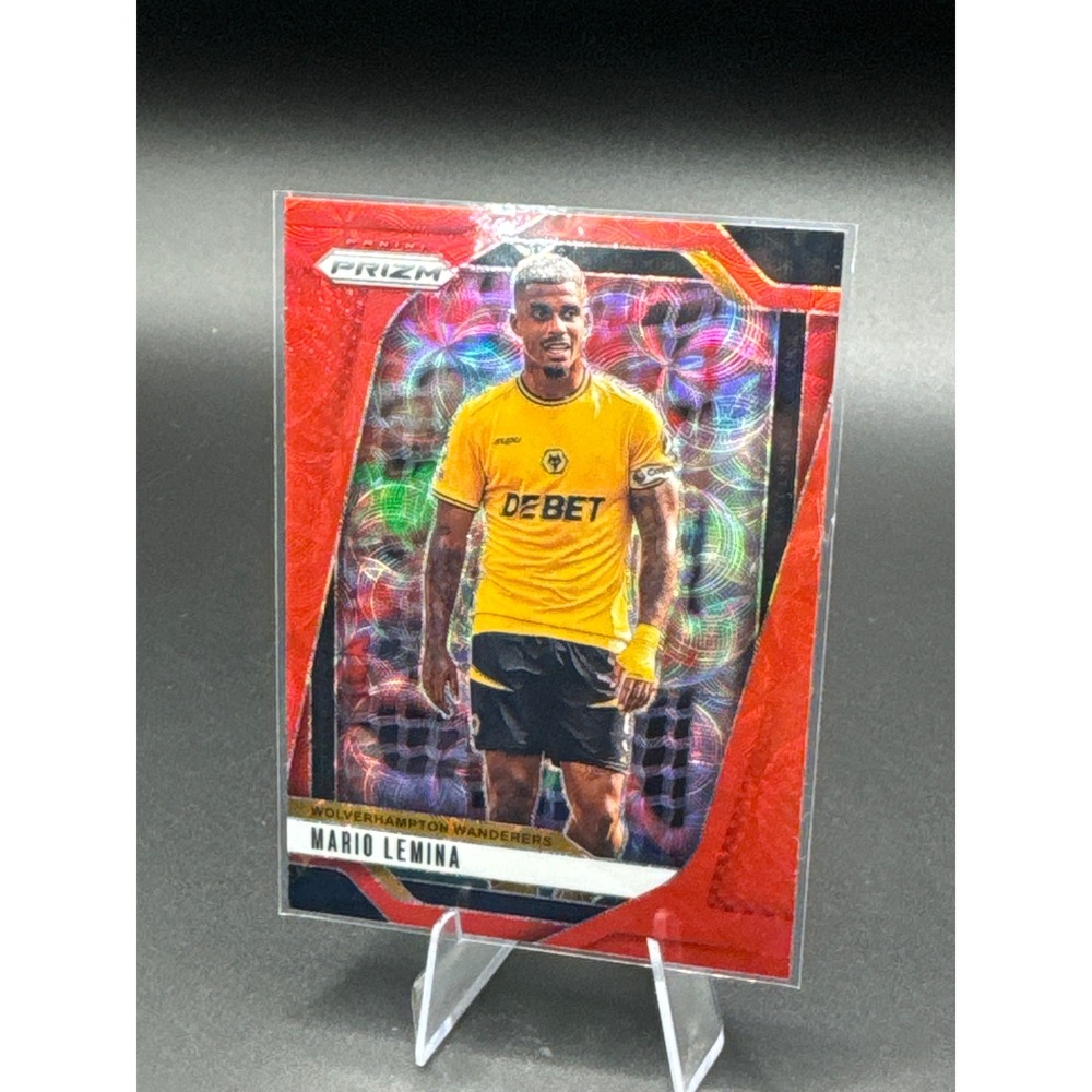 2024-25 Panini Prizm Mario Lemina Red Mojo Prizm‎ 15/30 Wolves No. 216